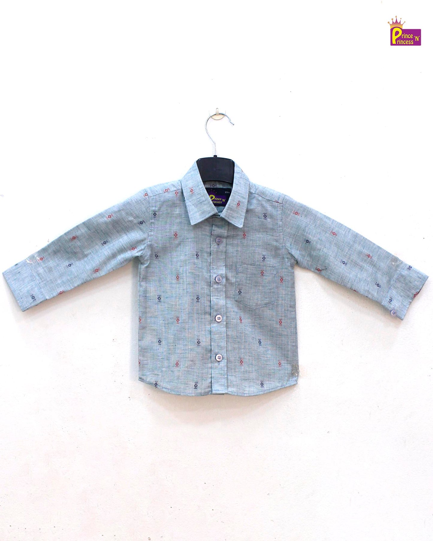 Kids Grey Cotton Shirt ST061