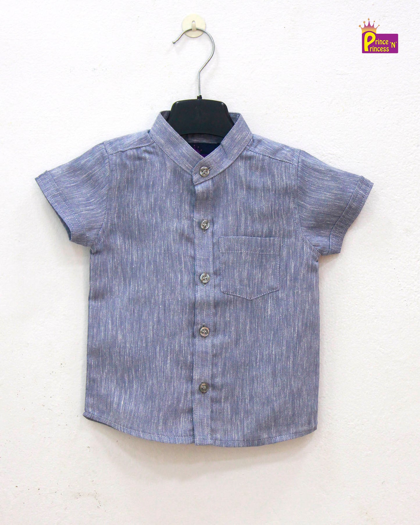 Kids Grey Cotton  shirt ST078