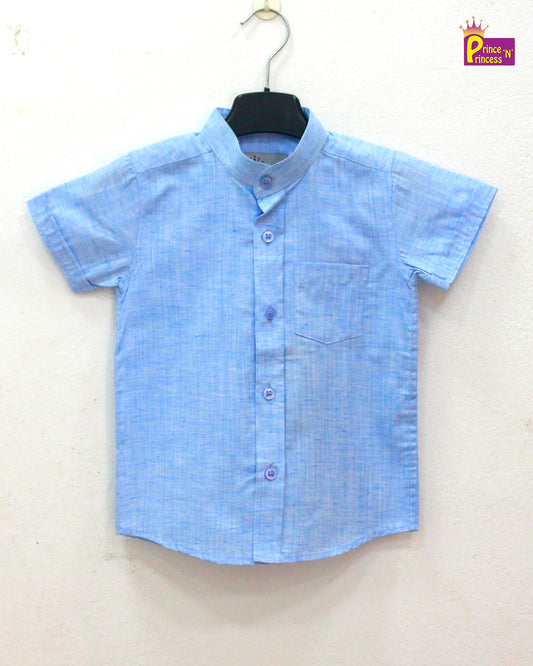 Kids Blue Cotton Shirt ST081