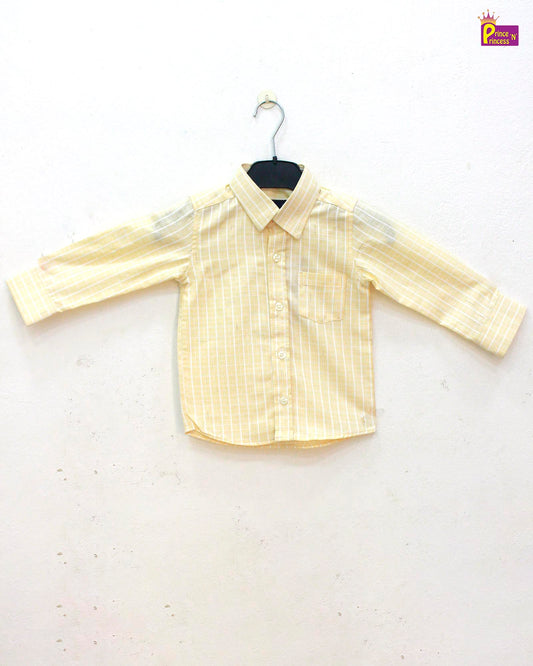 Kids Yellow checked Cotton Shirt ST092