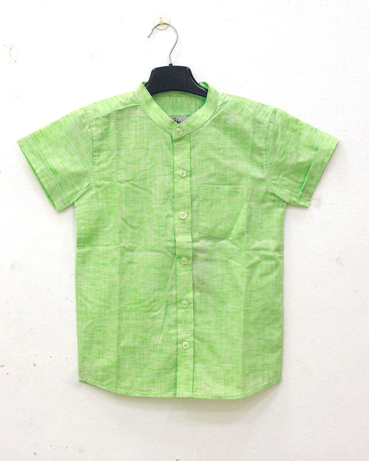 Kids Light Green Cotton Shirt ST097