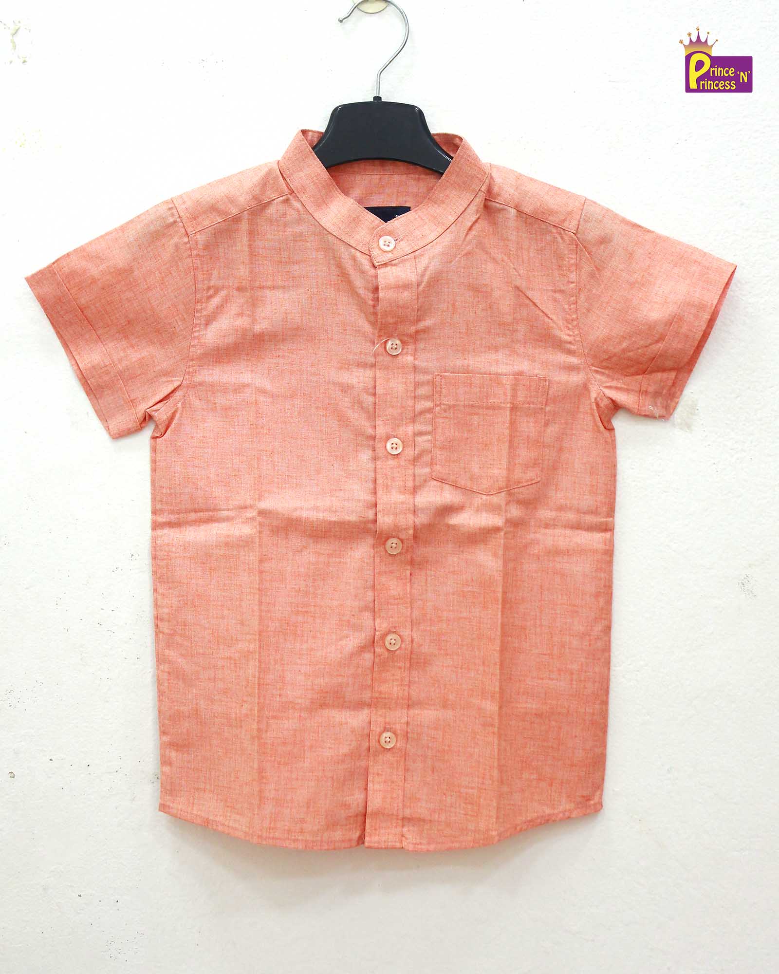 Kids Orange Cotton Shirt ST104