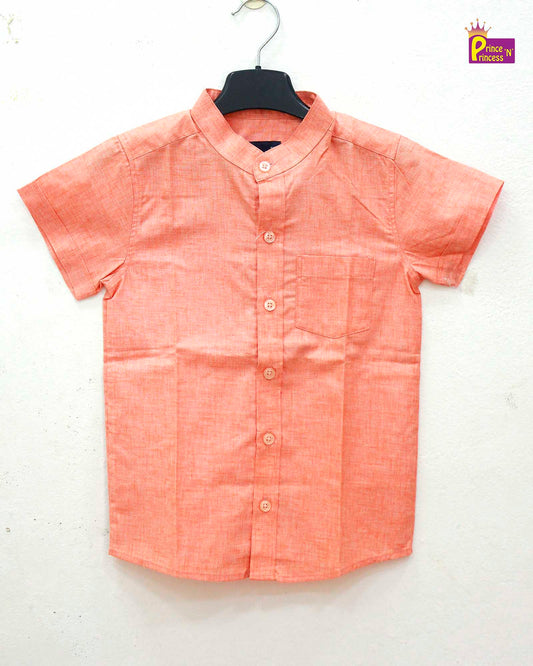 Kids Orange Cotton Shirt ST104