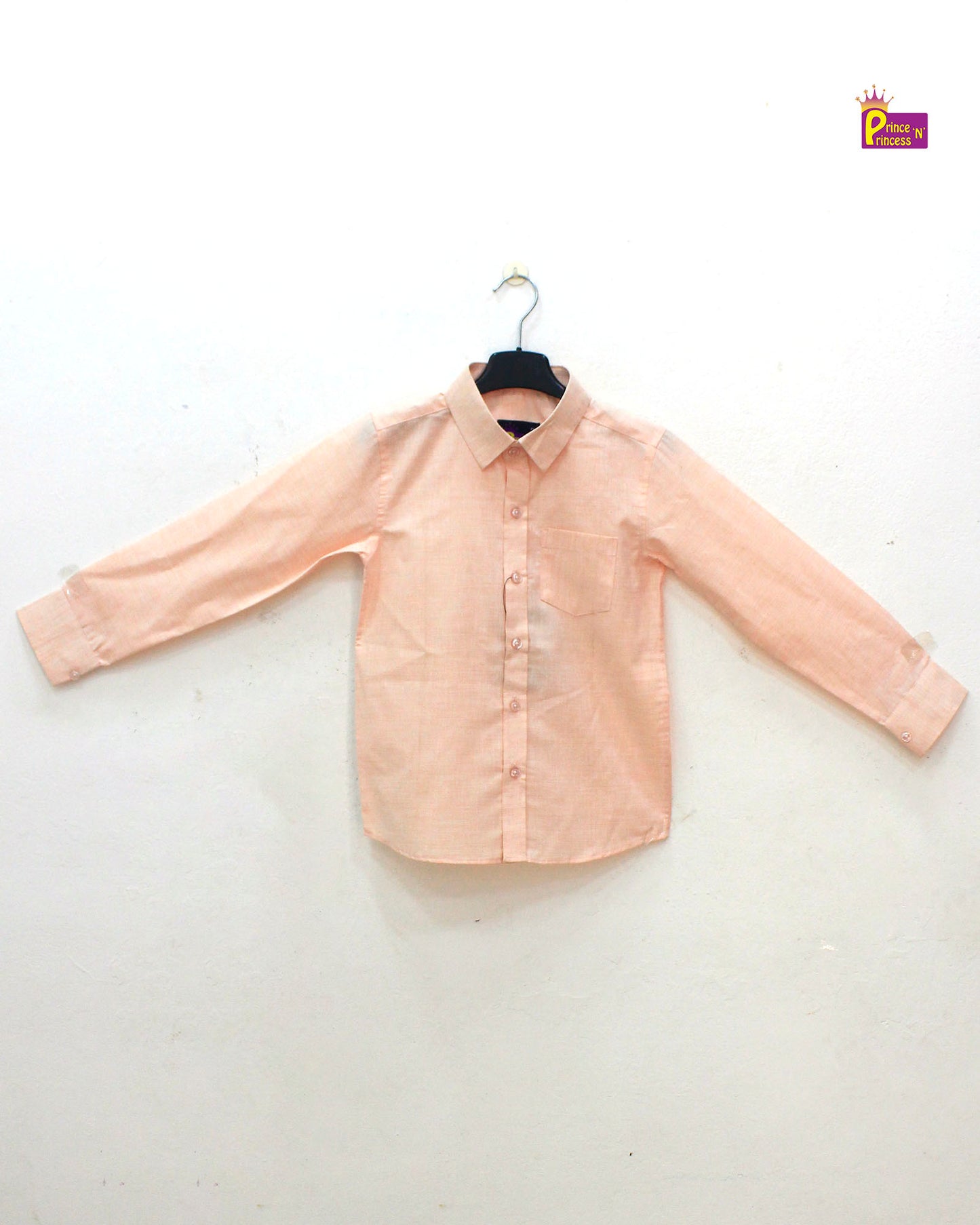 Kids Peach Cotton Shirt ST107