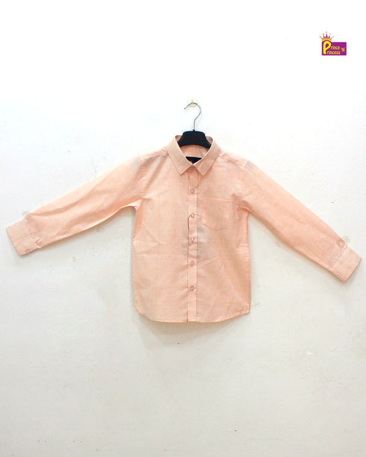 Kids Peach Cotton Shirt ST107