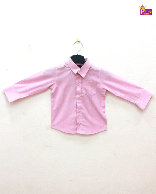 Kids Pink Cotton Shirt ST110