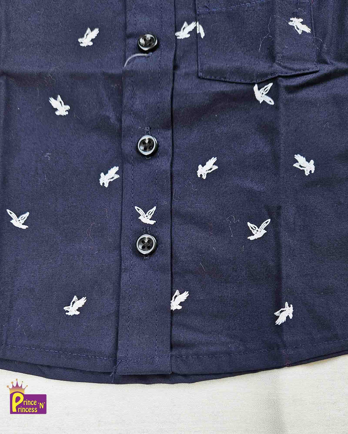 Kids Cotton Printed Navy half Sleeve shirt ST145