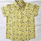 Kids Cotton Printed Yellow half Sleeve shirt ST149