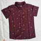 Kids Cotton Printed Maroon half Sleeve shirt ST150