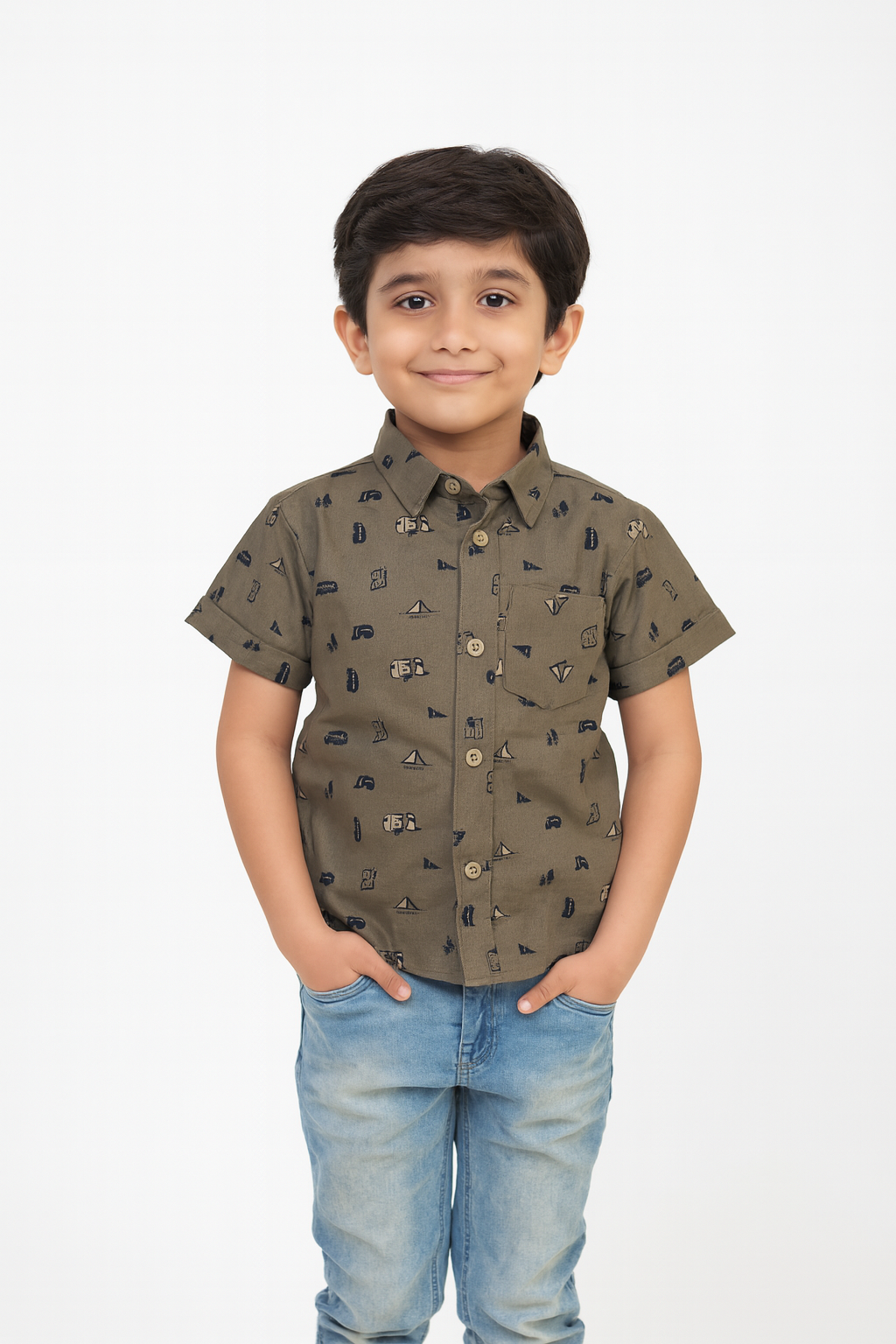 Kids Cotton Printed half Sleeve shirt ST152