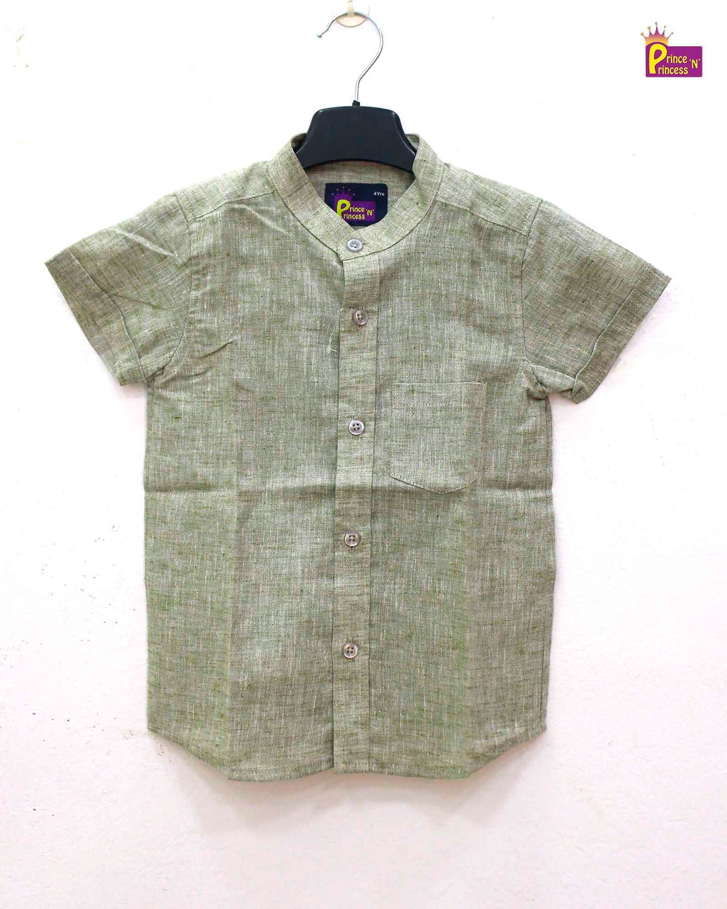 Kids Olive Cotton  shirt ST159