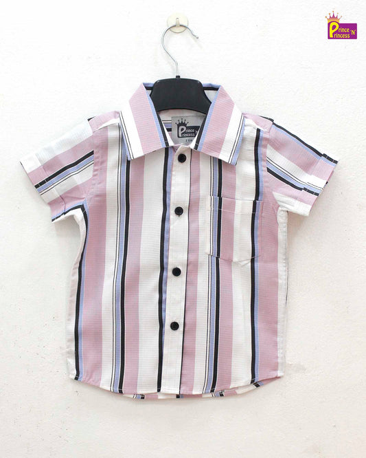 Kids Popcorn Striped half Sleeve shirt ST170