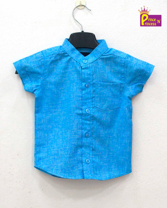 Kids Blue Cotton Shirt ST174