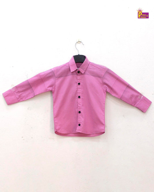 Kids Pink Cotton Shirt ST182