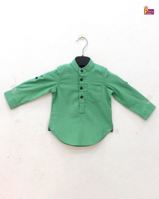 Kids Green Cotton Shirt ST183