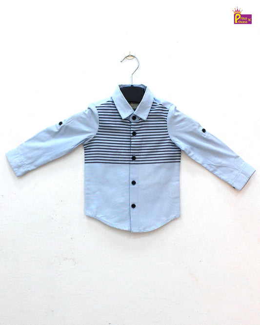 Kids Iceblue Cotton Shirt ST184