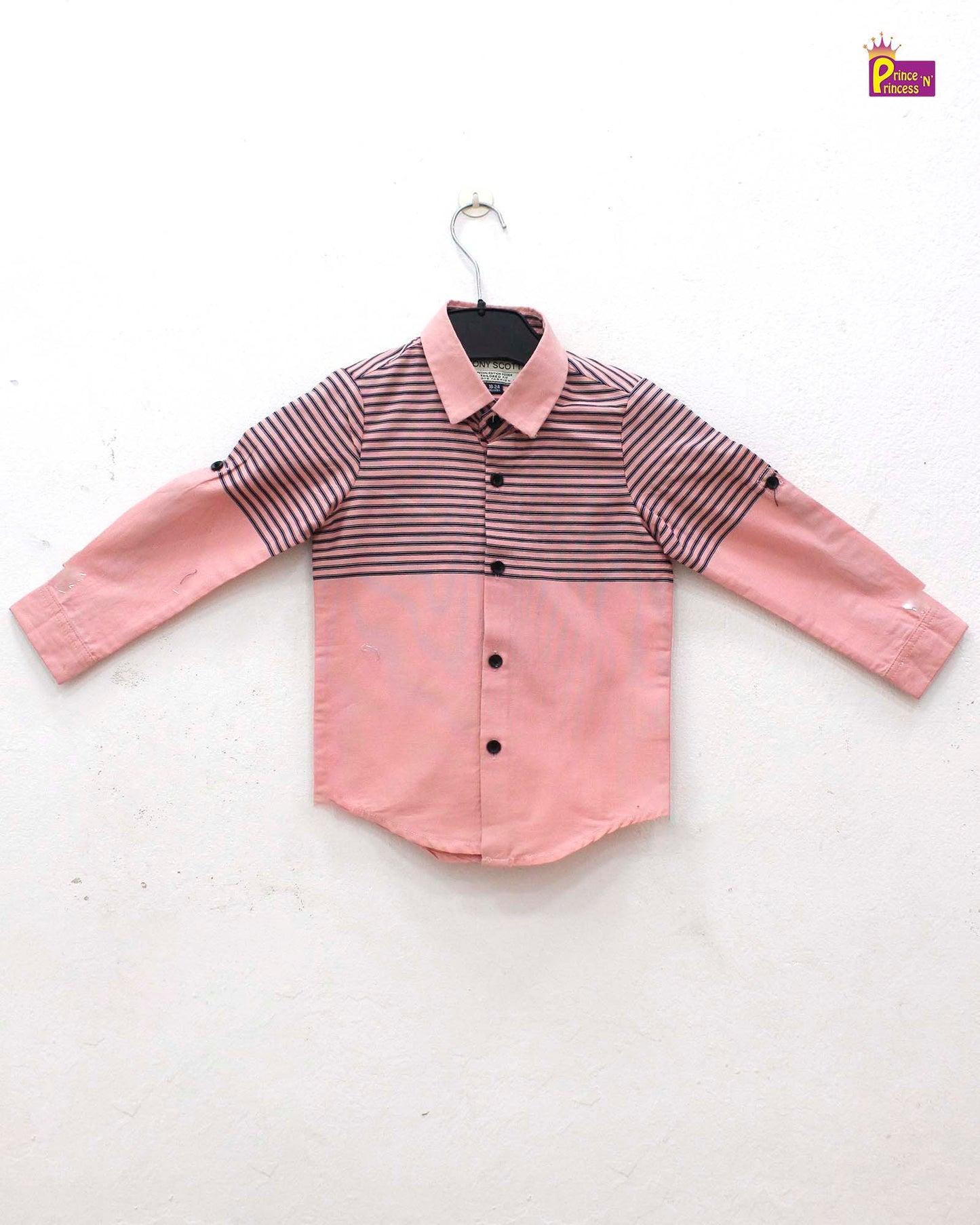 Kids Pink Cotton Shirt ST186