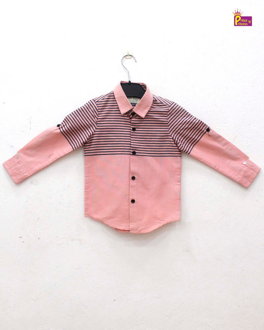 Kids Pink Cotton Shirt ST186