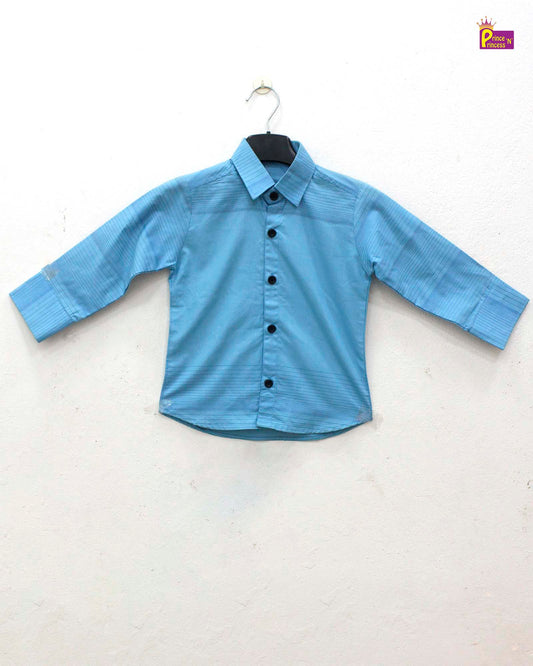 Kids Skyblue Cotton Shirt ST188