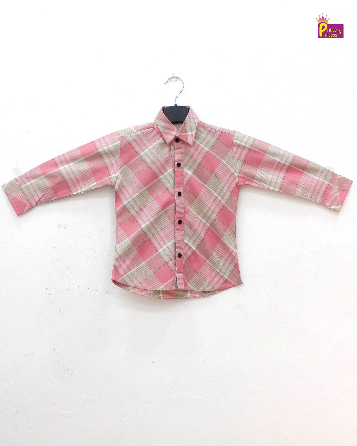 Kids Pink Cotton Shirt ST143