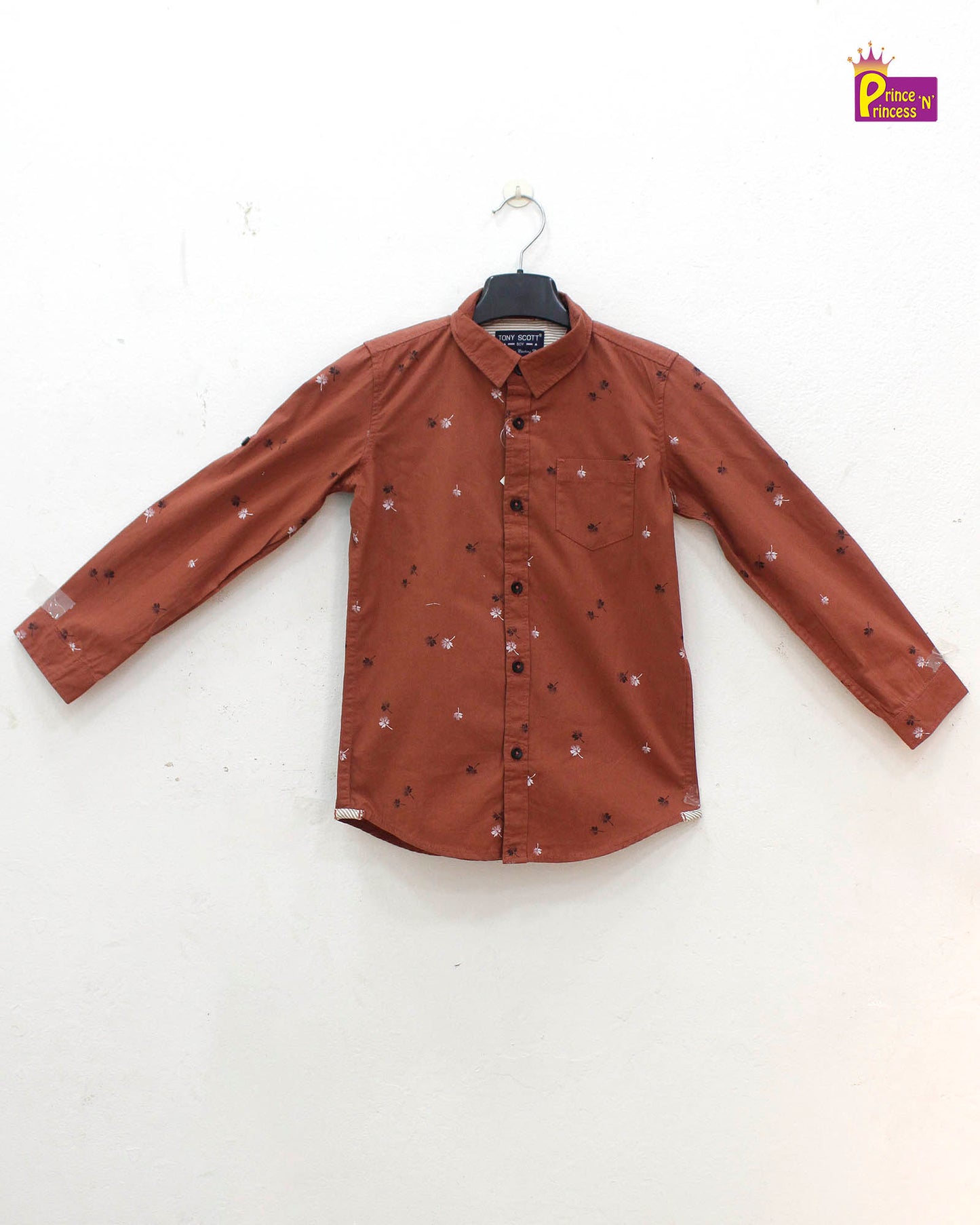 Kids Brown Cotton Shirt ST192