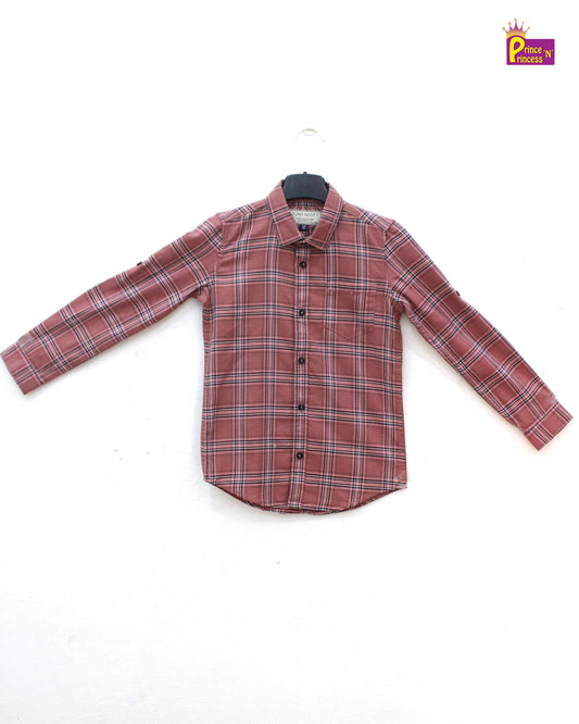 Kids Brown Cotton Shirt ST195