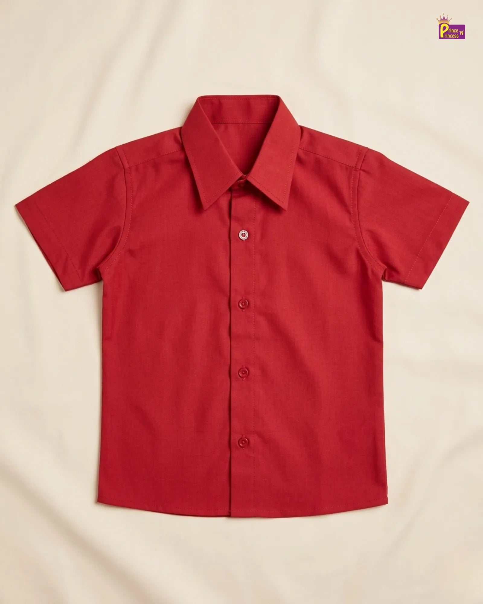 Kids Half Sleeve Silk Party Wear Shirt in Red ST230