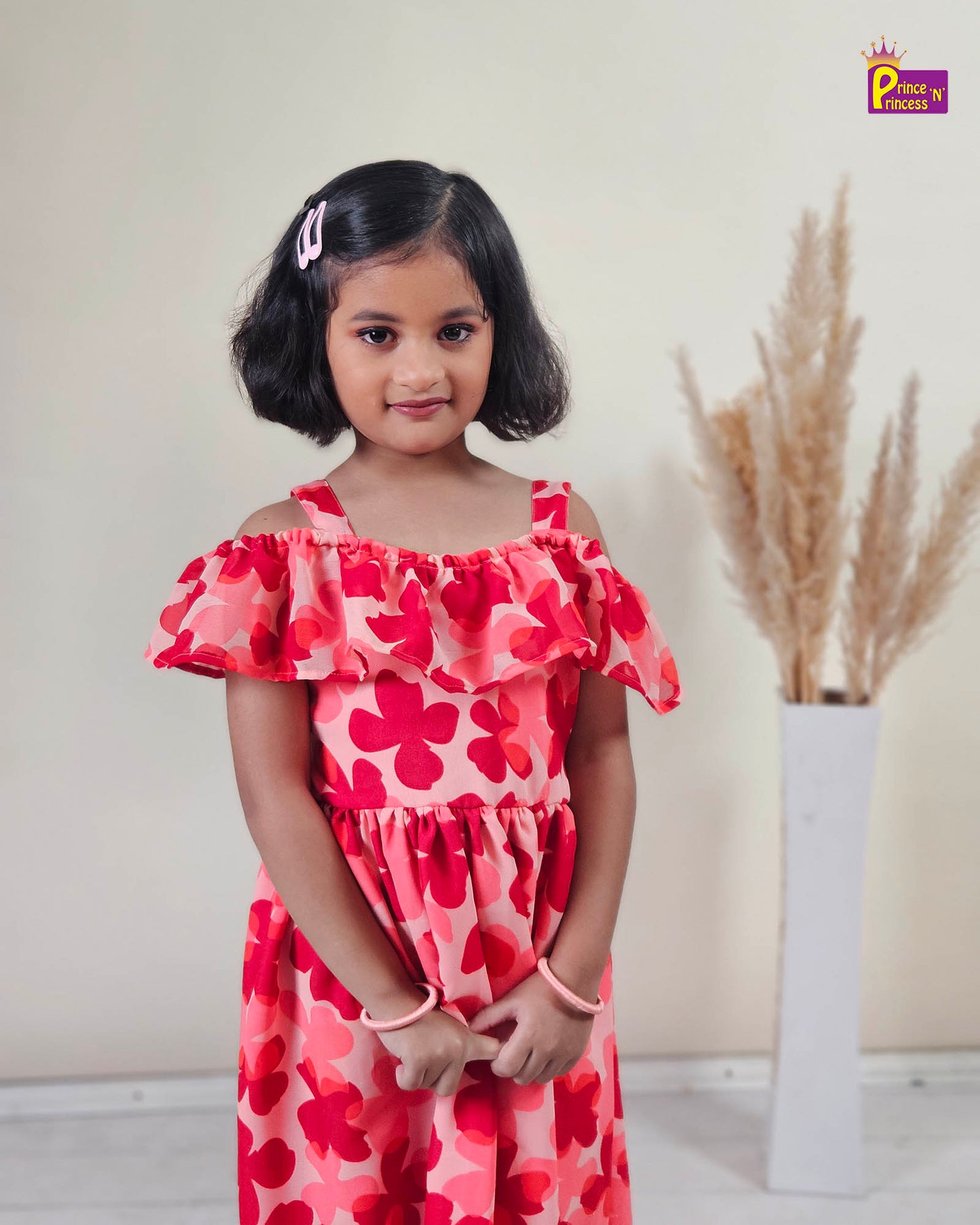 Kids georgette Red Trendy Gown TG001