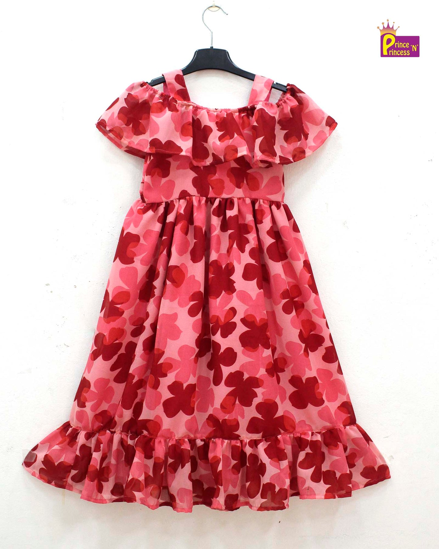 Kids georgette Red Trendy Gown TG001