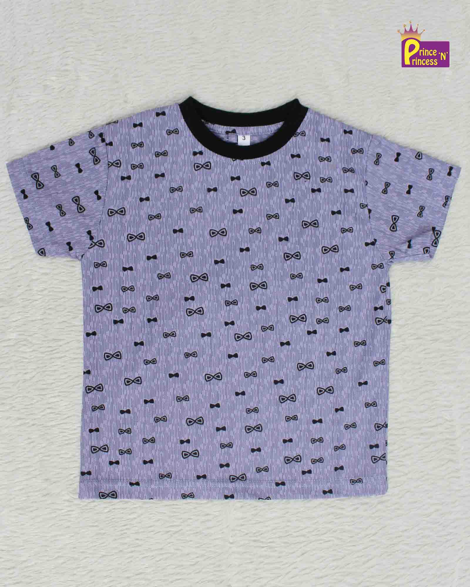 Boys Grey Printed   TShirt TS017 Prince N Princess