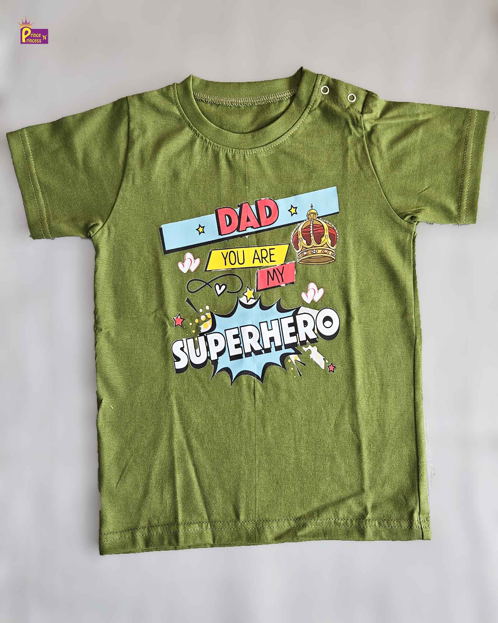 Boys Green  Printed TShirt  TS098 Prince N Princess