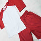 Boys Red white   Raglan Sleeve T shirt with Trouser TS104