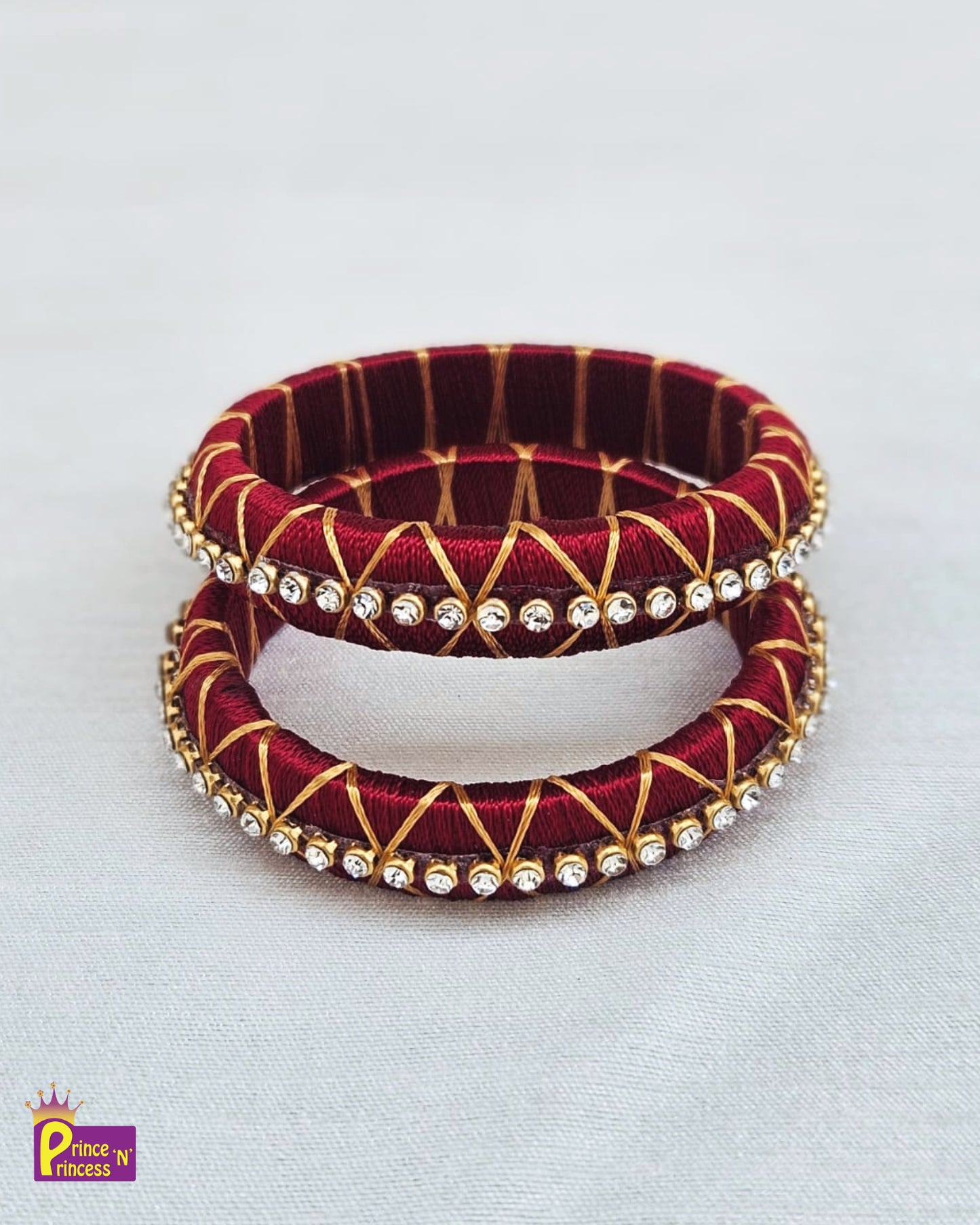 Kids Maroon Silk thread Bangles BA004