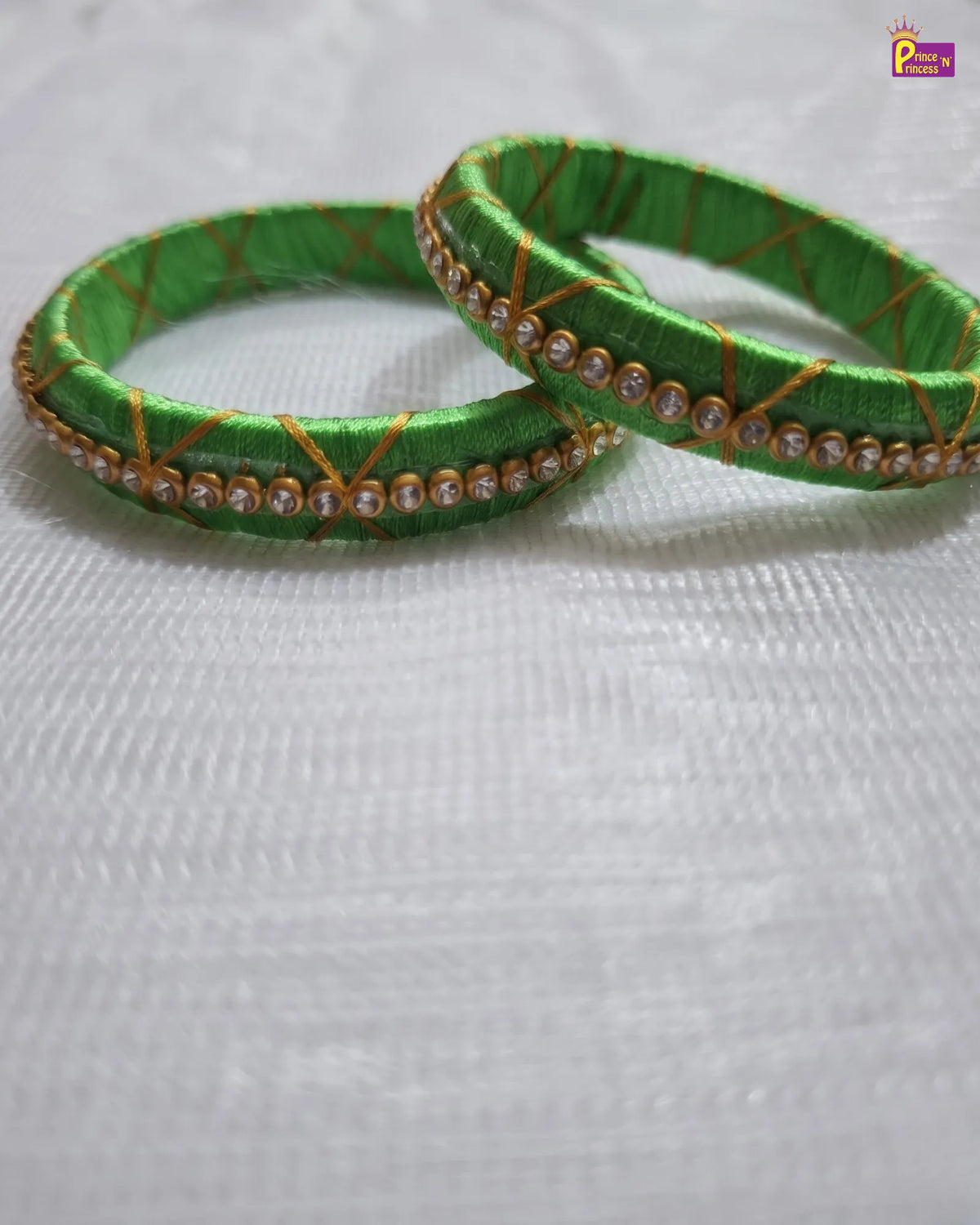 Light Green Silk Thread Bangles-BA042