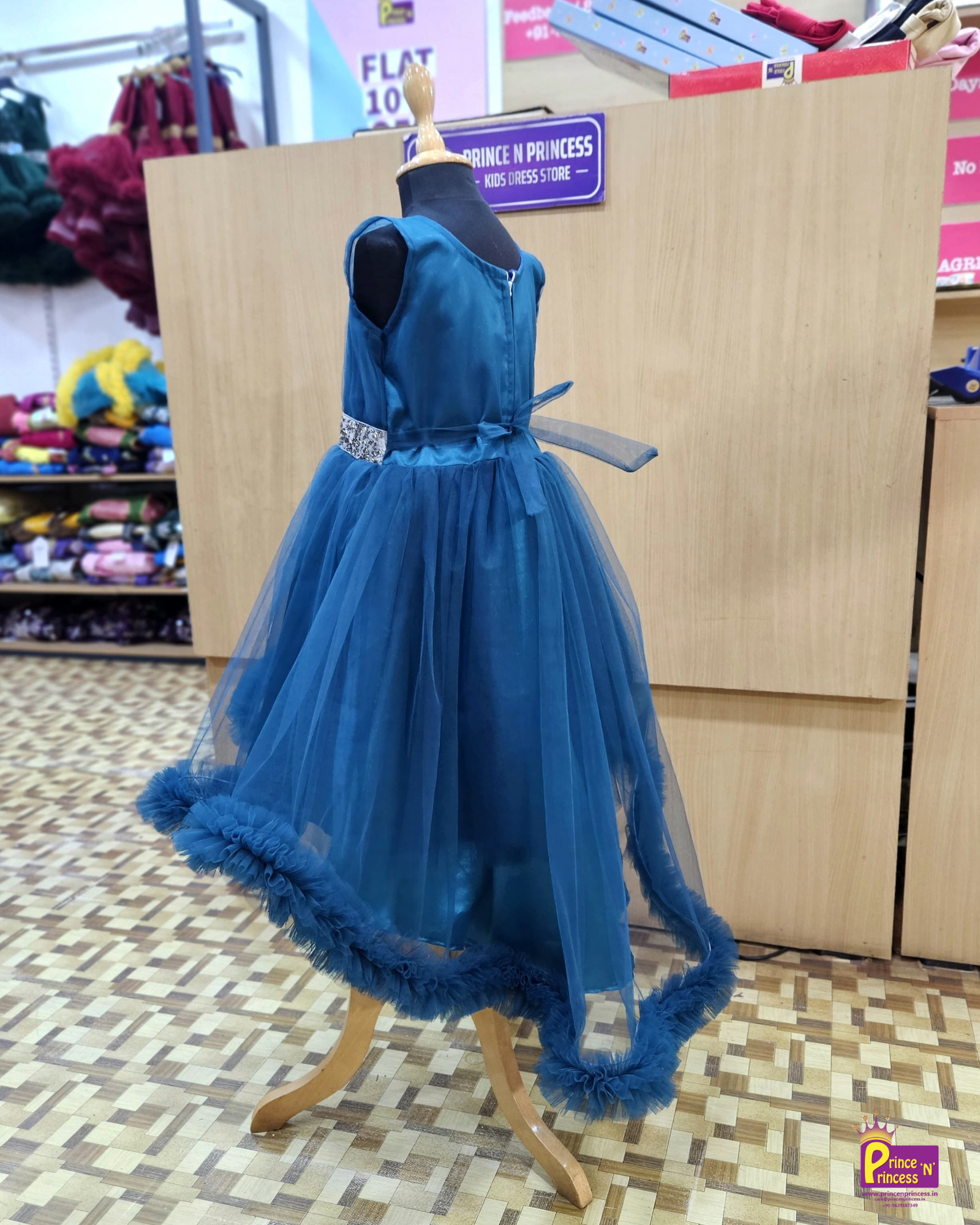 Kids Peacock Blue frock Gown BG199 - Prince N Princess