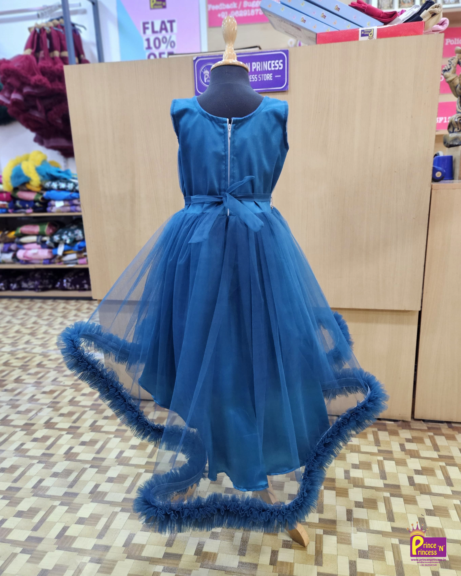 Kids Peacock Blue frock Gown BG199 - Prince N Princess