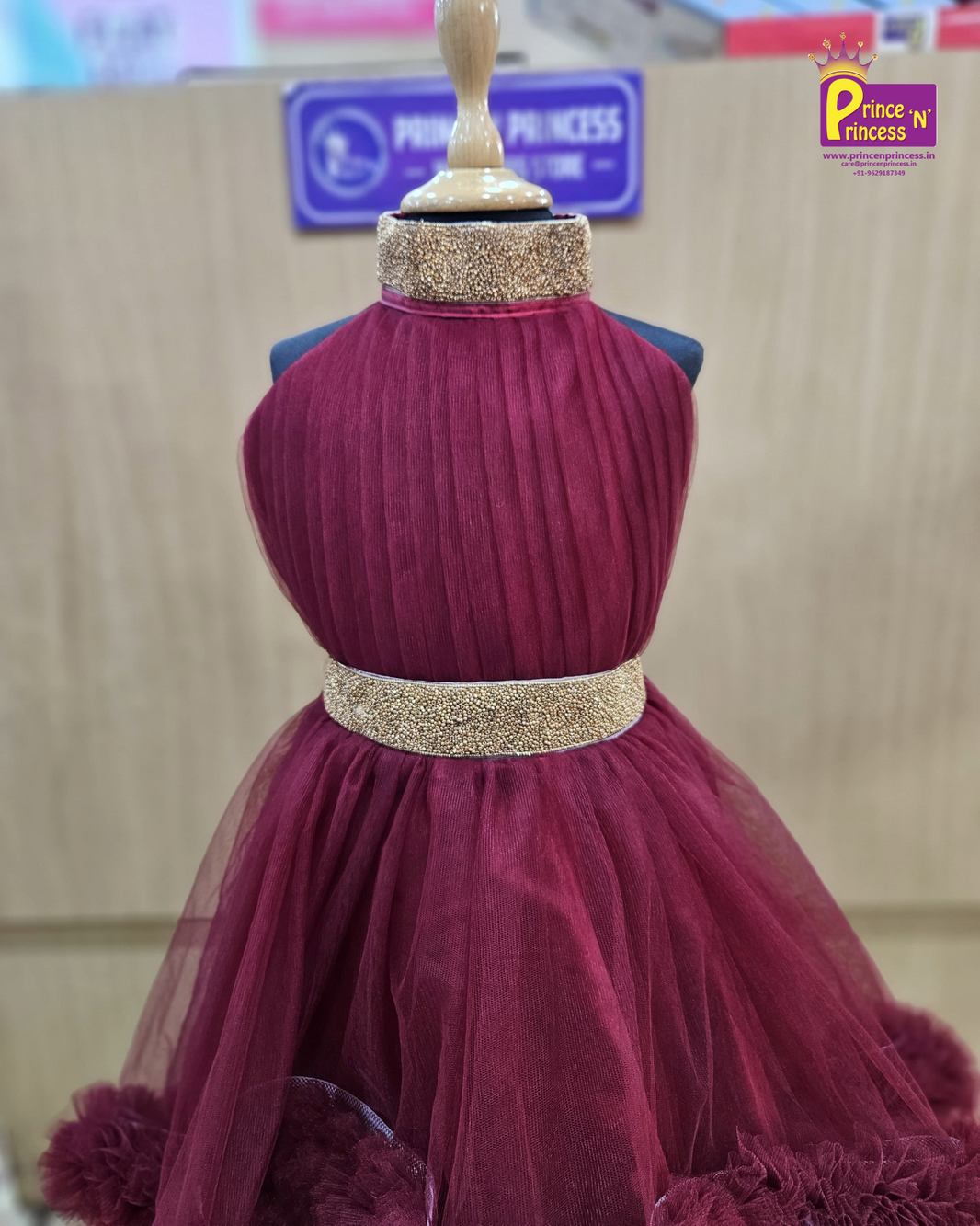 Whine Colour  Kids Birthday Frock  LDF344 main image 0