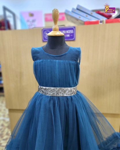 Kids Peacock Blue frock Gown BG199 - Prince N Princess