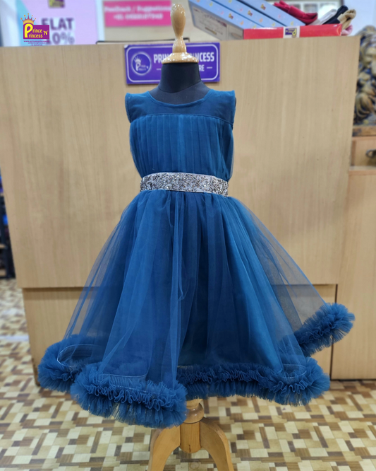 Kids Peacock Blue frock Gown BG199 - Prince N Princess