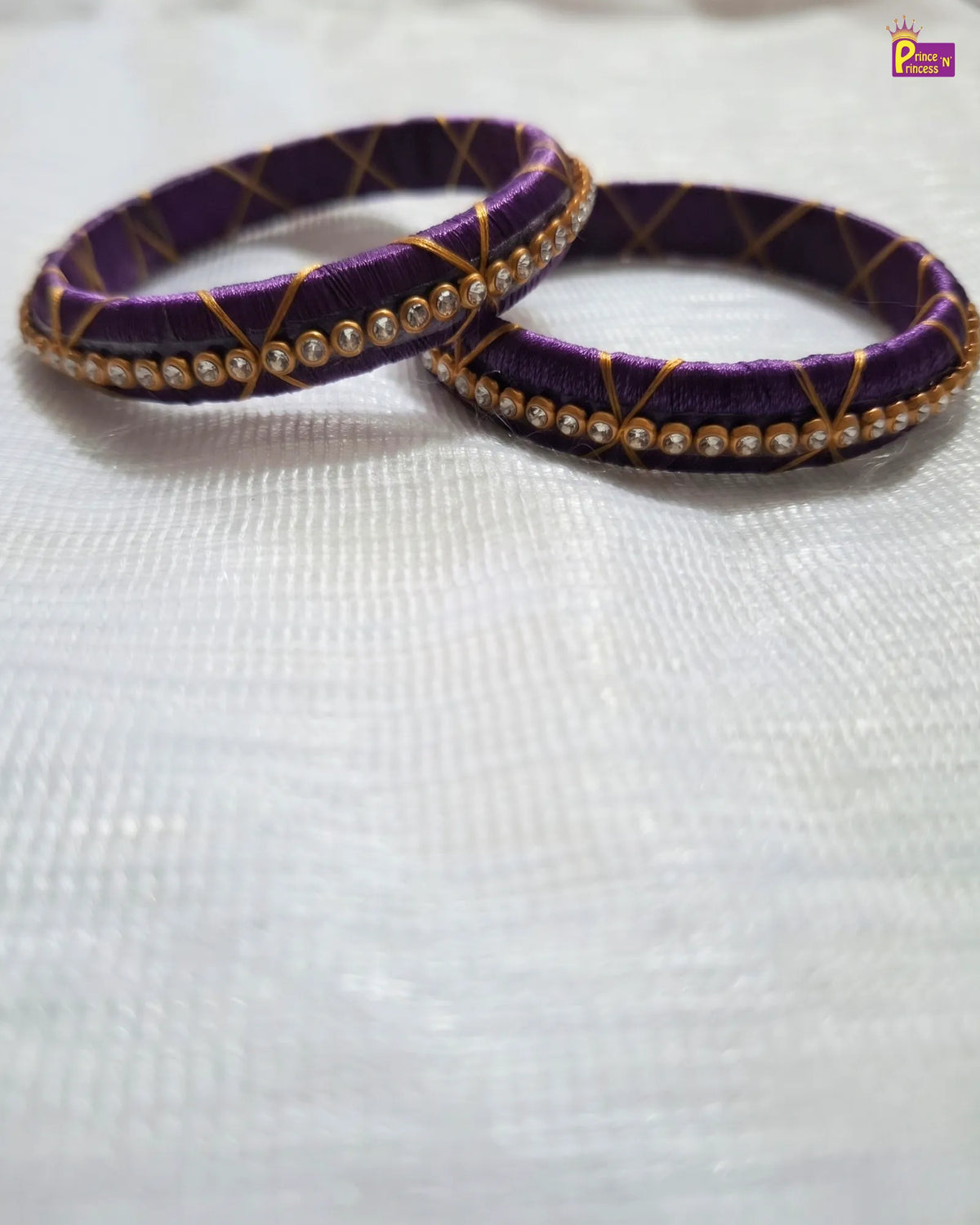 Kids Purple Silk Thread Bangles- BA041