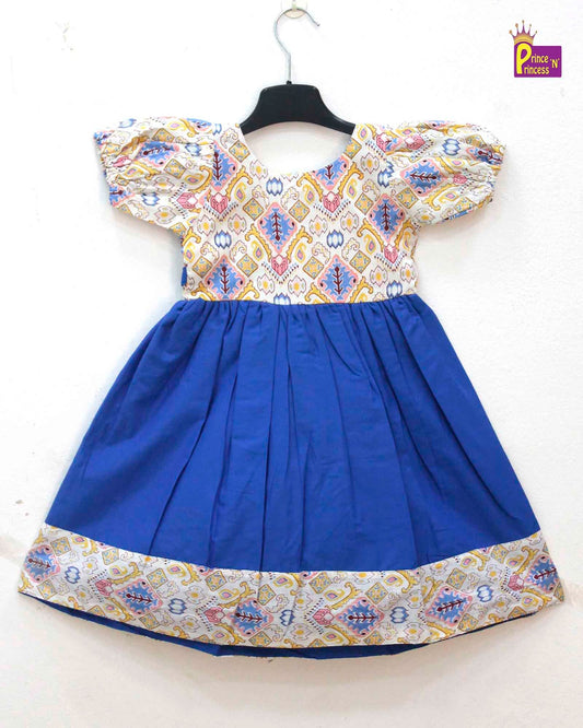 Kids Blue  Cotton Frock  CF315