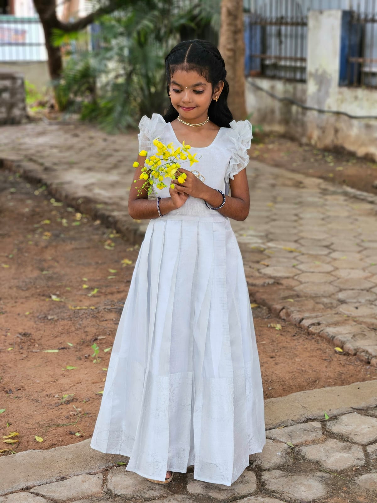 Traditional Silver Long gown PG456