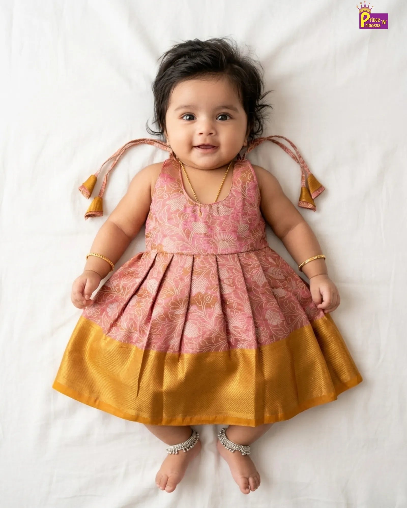 Baby Girl Blue Silk Pattu Frock – Newborn Ceremony Dress LF1815 for kids festival wear