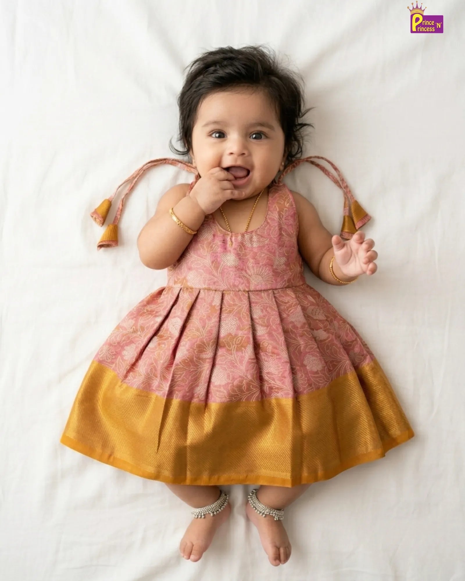 Baby Girl Blue Silk Pattu Frock – Newborn Ceremony Dress LF1815 for kids festival wear