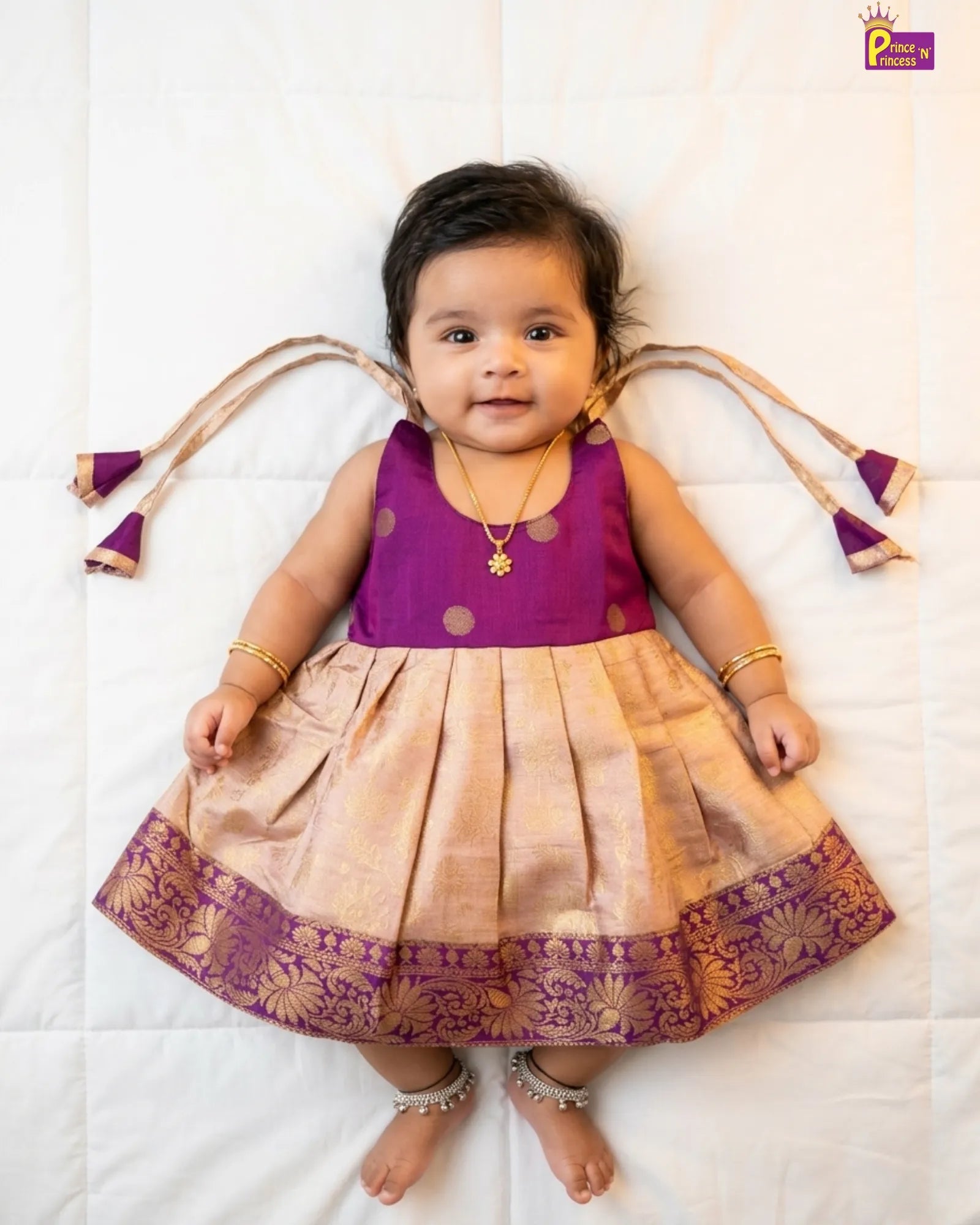 Baby Girl Pink Silk Pattu Frock – Newborn Naming Ceremony Dress LF1813 for kids festival wear