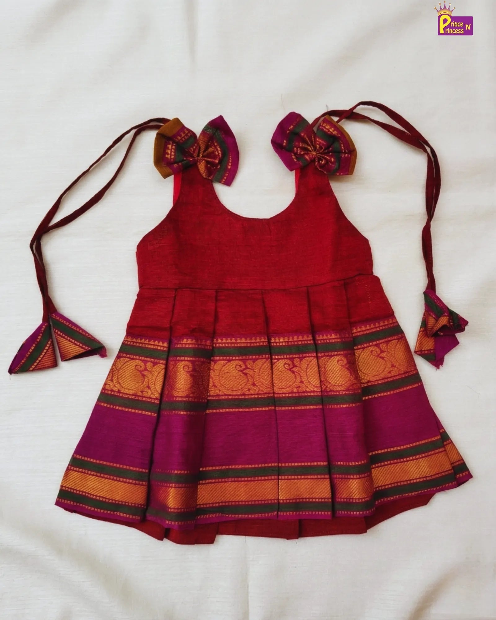 Baby Girls Traditional Chettinad Cotton Dress LF1835 for kids festival wear