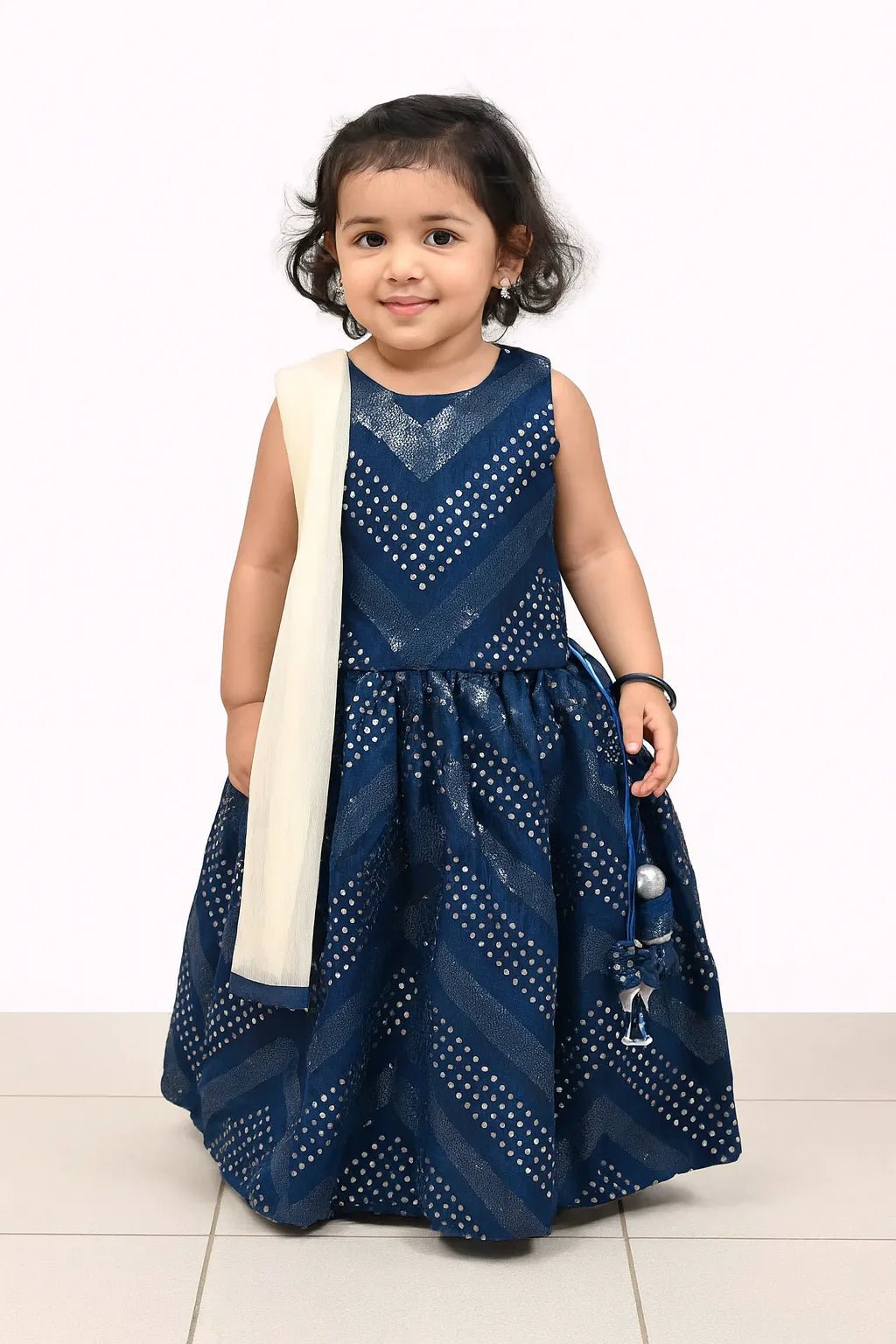 Blue Sequence Mirror ethnic Lehenga Choli LC168 - Prince N Princess