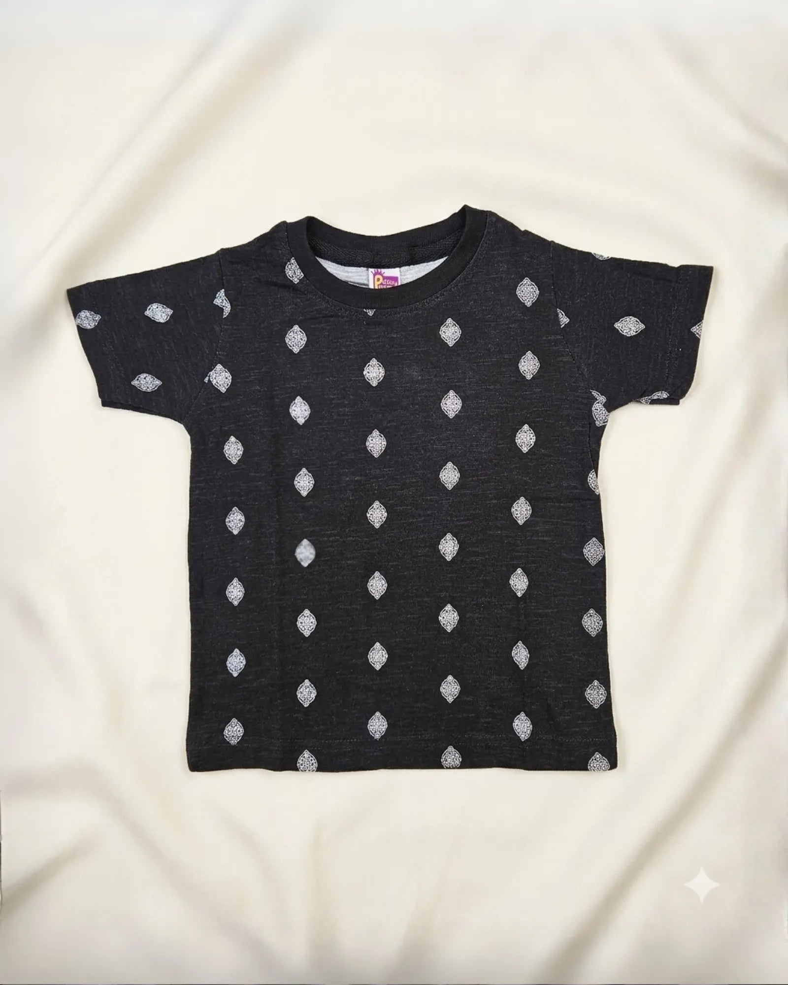Boys Black Printed TShirt TS093 for kids festival wear