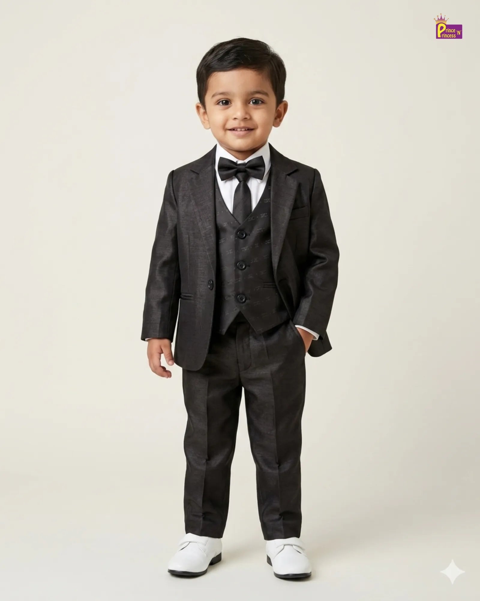 Boys Blazer Overcoat Set in Black KB016 for kids festival wear
