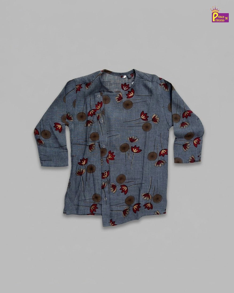 Boys Blue - Grey Kurta Pajama KP033 - Prince N Princess